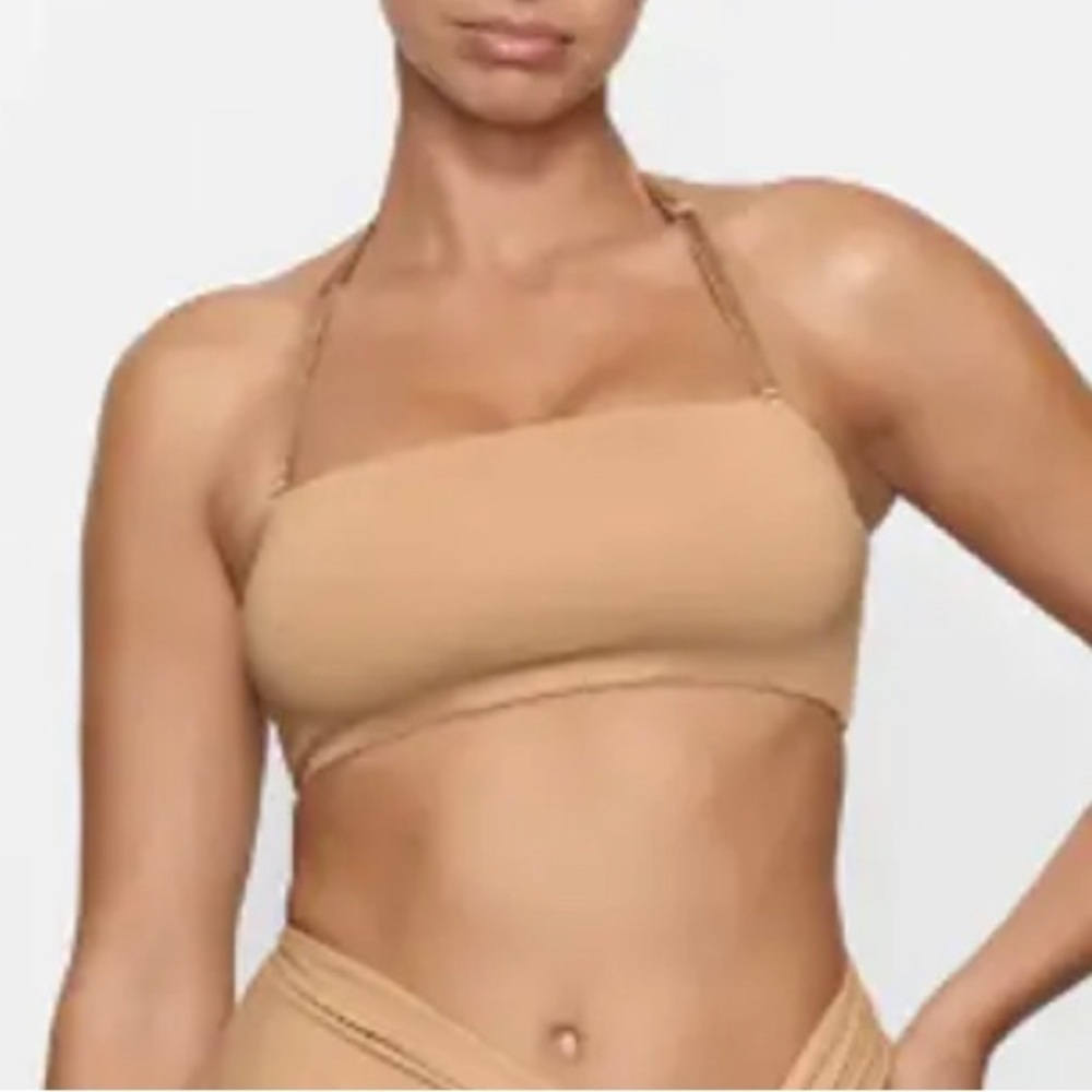SKIMS WOMEN'S SWIM BANDEAU BIKINI TOP COCOA SIZE M NWT